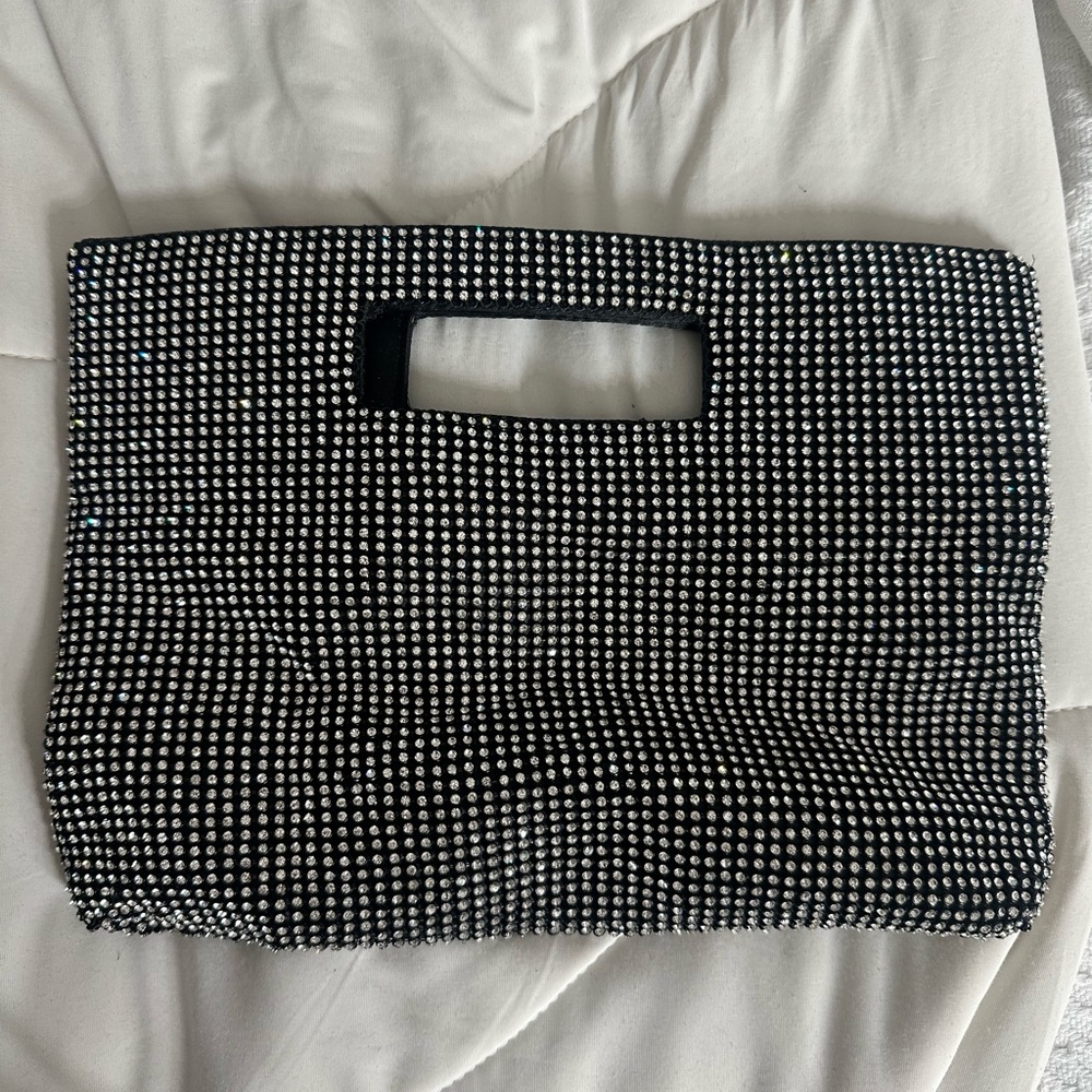 Elegant Black and Silver Women's Clutch